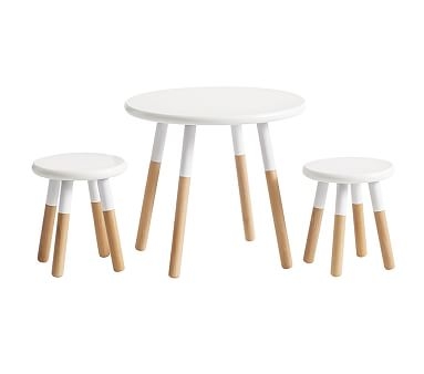 My First Two Tone Play Table &amp; Chair Set, Natural/Simply White, Flat Rate - Image 3