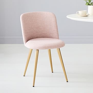 Lila Dining Chair, Chenille Tweed, Rosette, Light Bronze - Image 4