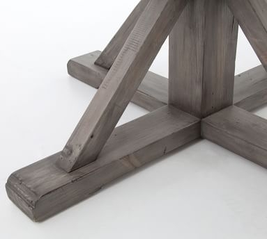 Hart Round Pedestal Extending Dining Table, Driftwood/Limestone White, 47.5" - 63" L - Image 4
