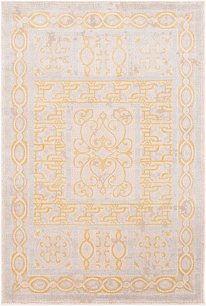 Venezia Yellow Indoor 2' x 2'11" Machine Woven Rug - Image 0