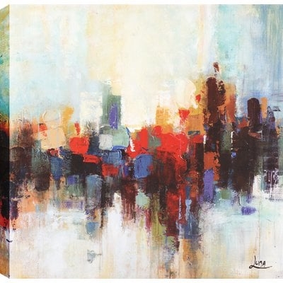 Landscape Art 'City Beauty' Acrylic Painting Print on Canvas - Image 0