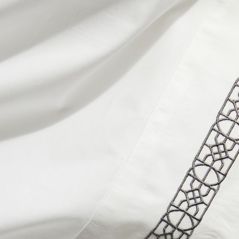 Lior Organic Grey Embroidered King Sheet Set - Image 3