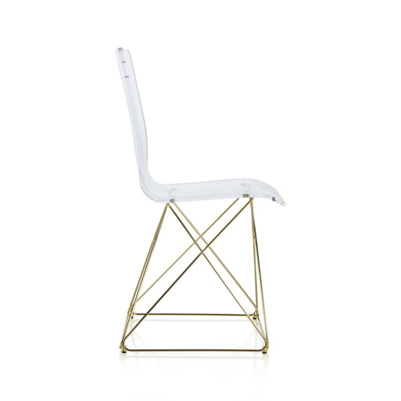 Now You See It Acrylic Kids Desk Chair with Gold Base - Image 3