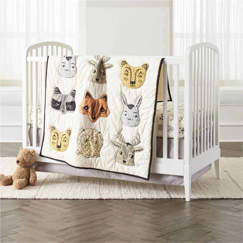 Roxy Marj Woodland Animal Baby Crib Quilt - Image 1