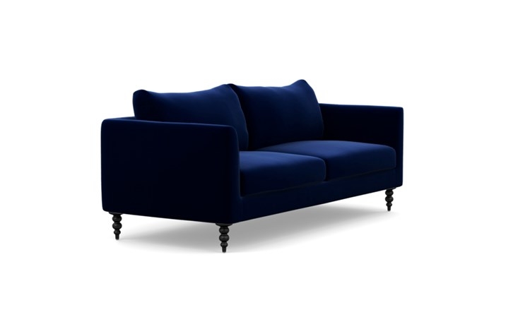 Owens Sofa with Oxford Blue Fabric and Matte Black legs - Image 1