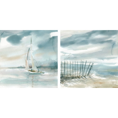 Subtle Mist I & II by Carol Robinson 2 Piece Painting Print on Canvas Set - Image 0