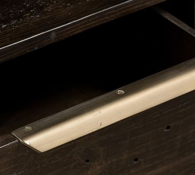 Braden Reclaimed Wood Nightstand, Dark Carbon/Antique Brass - Image 5
