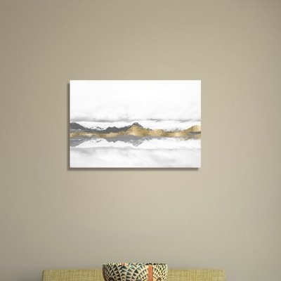 'Stood Still and Wondered Gold Abstract Art' Wrapped Canvas Graphic Art Print on Canvas - Image 0
