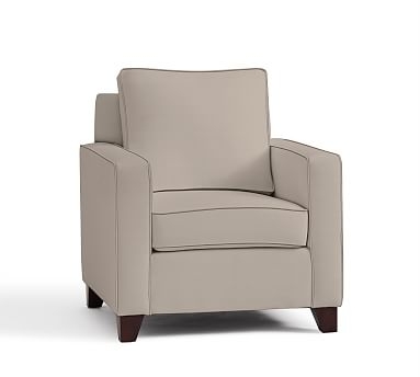 Cameron Square Arm Upholstered Armchair, Polyester Wrapped Cushions, Performance Twill Stone - Image 2