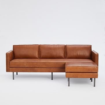 Axel 89" Flip Sectional, Poly, Aspen Leather, Saddle, Metal - Image 3