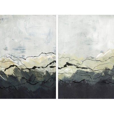 'Deserted Mountains' 2 Piece Acrylic Painting Print Set on Canvas - Image 0