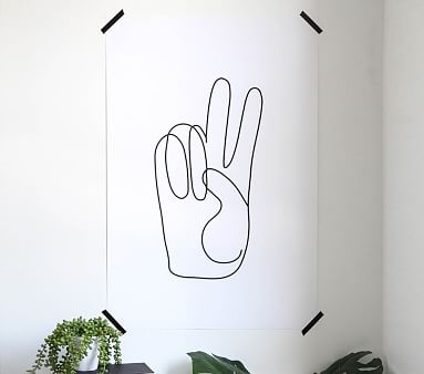 Chasing Paper Peace Sign Art, Black - Image 1