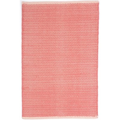 Herringbone Hand Woven Pink Area Rug - Image 0