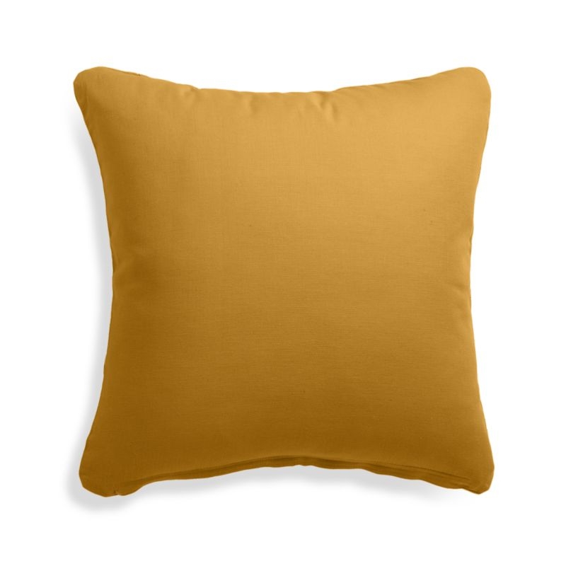 Theta Mustard Linen Pillow with Feather-Down Insert 20" - Image 4