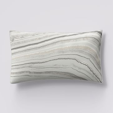 Organic Sateen Marble King Sham, Frost Gray - Image 0