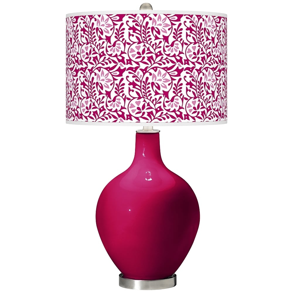 Color Plus Ovo 28 1/2" Gardenia Shade French Burgundy Red Table Lamp - Image 0