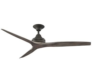 60" Spitfire Indoor/Outdoor Ceiling Fan with LED Kit, Matte Greige Motor with Weathered Wood Blades - Image 1