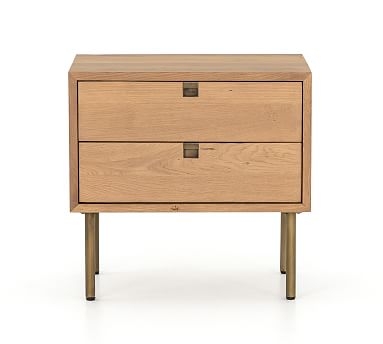 Archdale 24" Nightstand, Natural Oak/Satin Brass - Image 0
