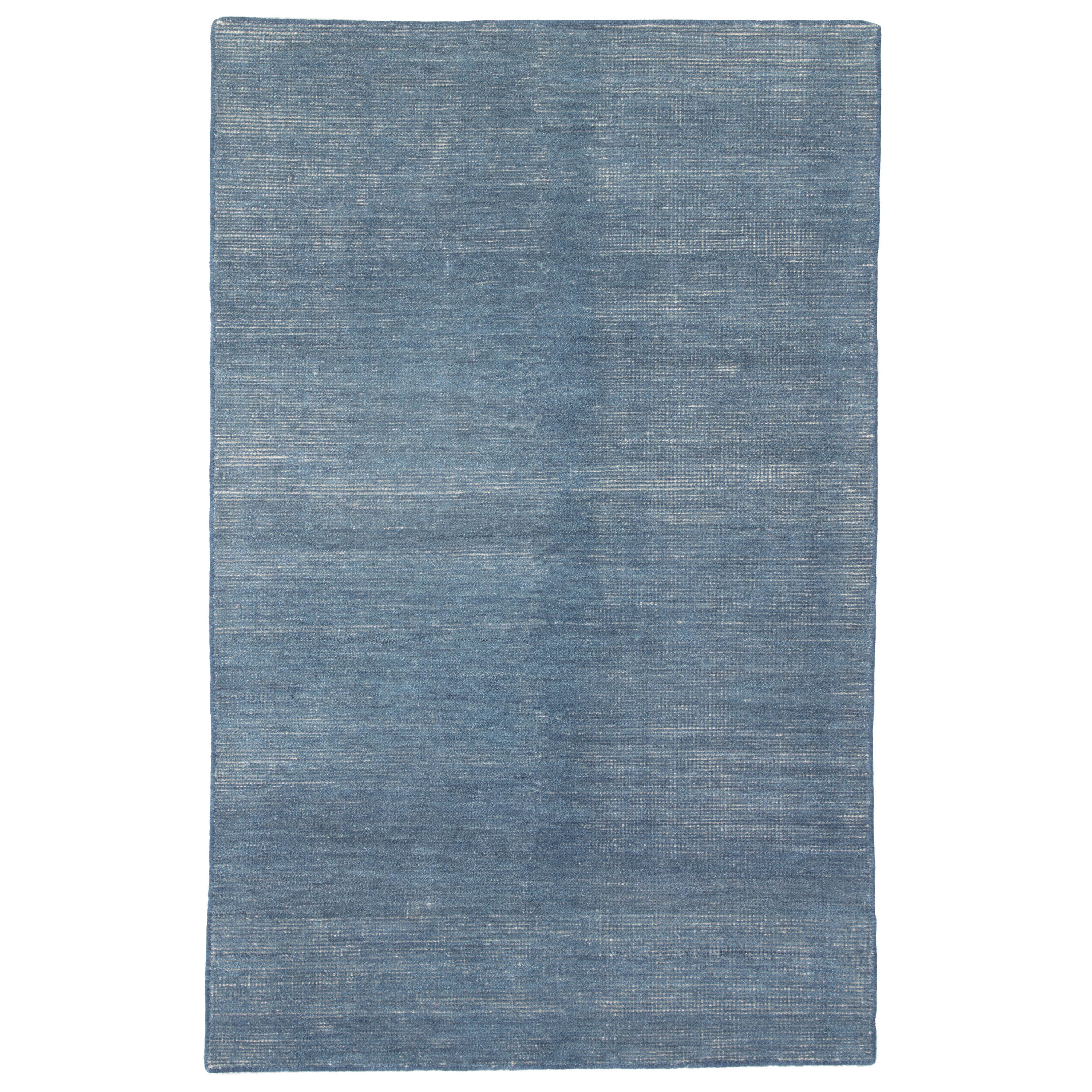 Paramount Hand-Knotted Solid Indigo/ White Area Rug, 5' X 8' - Image 0