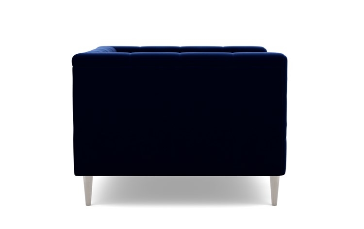 Ms. Chesterfield Chairs with Oxford Blue Fabric and Plated legs - Image 2
