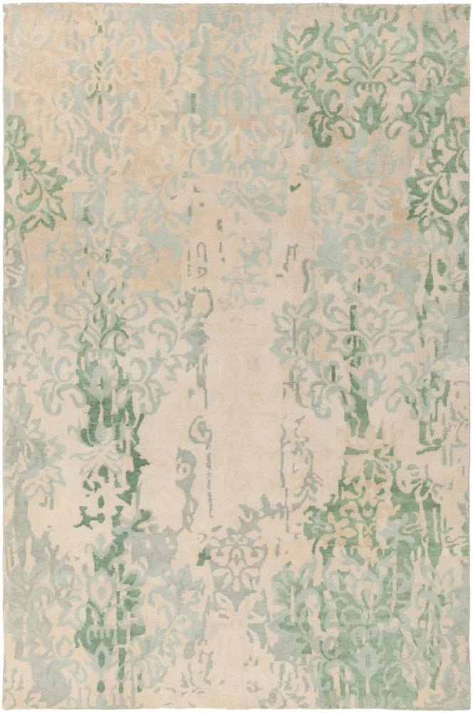 Brocade Green Indoor 5' x 8' Handmade Rug - Image 2