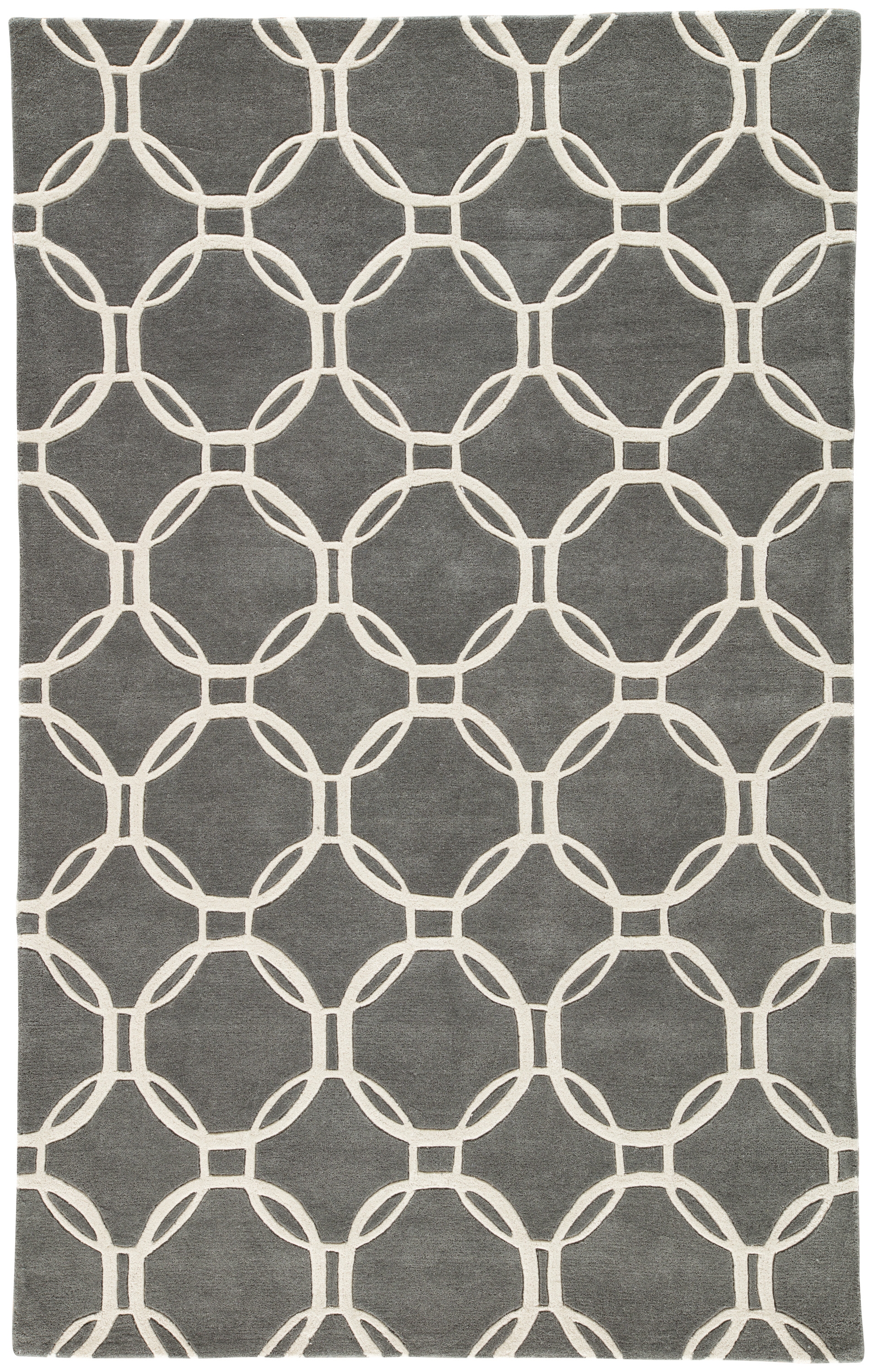 Abeet Handmade Trellis Gray/ White Area Rug (8' X 10') - Image 0