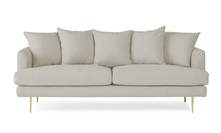 Beige Aime Mid Century Modern Sofa - Synergy Oatmeal - Image 0