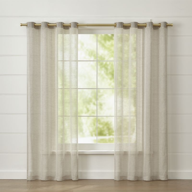 Natural Linen Sheer 52x108 Curtain Panel - Image 1