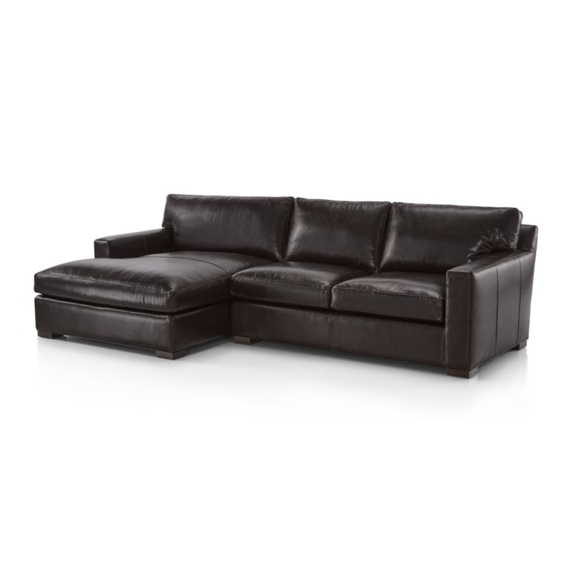 Axis Leather 2-Piece Left Arm Double Chaise Sectional Sofa - Image 1