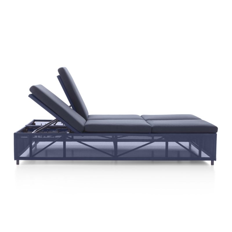 Dune Navy Double Outdoor Chaise Sofa Lounge with Sunbrella Â® Cushions - Image 2