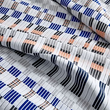 Cotton Ribbon Stripe Blanket, Full/Queen, Landscape Blue - Image 1