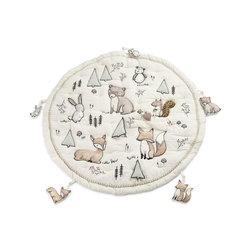 Woodland Animals Baby Activity Mat with Animal Rattles, Set of 5 - Image 2
