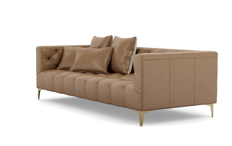Ms. Chesterfield Leather Sofa with Palomino and Brass Plated legs - Image 4