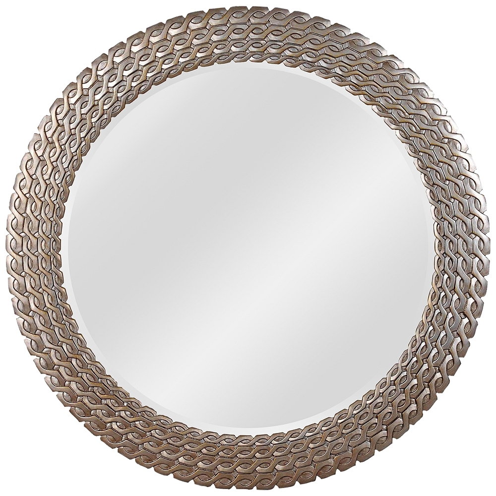 Bracelet Brushed Silver and Gold 35" Round Wall Mirror - Style # 62C45 - Image 0