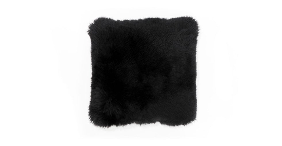 Lanna Black Sheepskin Pillow - Image 0