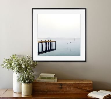 Foggy Pier Framed Print by Cindy Taylor, 25x25", Wood Gallery Frame, Espresso, Mat - Image 3