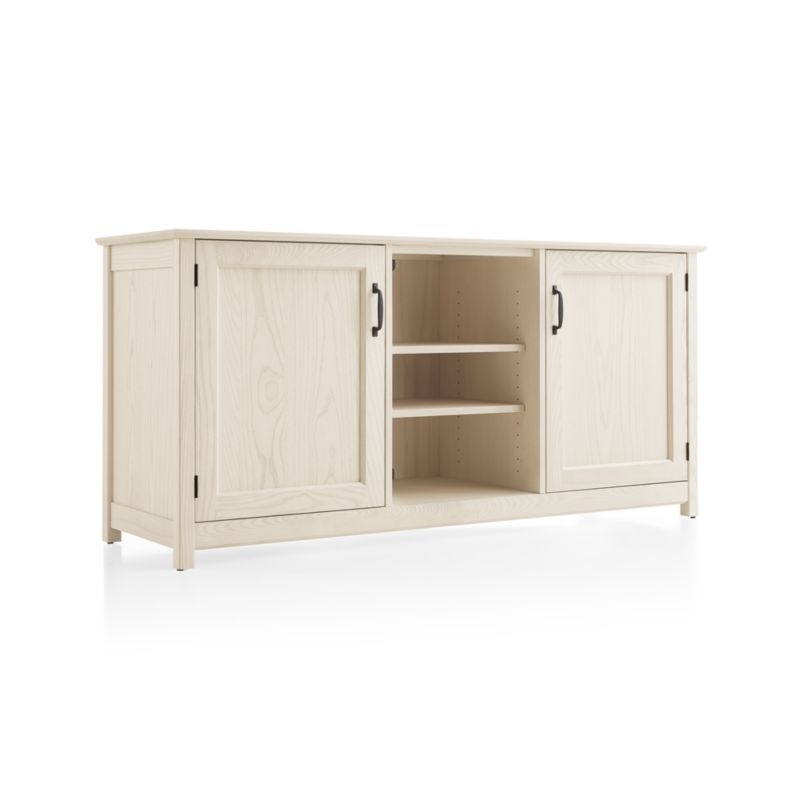Ainsworth Cream 64" Media Console with Glass/Wood Doors - Image 2