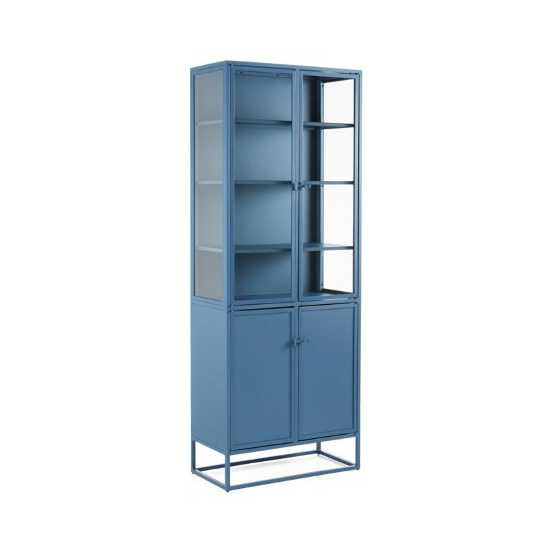 Casement Blue Tall Metal Cabinet - Image 1