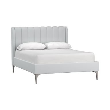 Avalon Channel Stitch Bed, Queen, Lustre Velvet Silver, IDS - Image 0