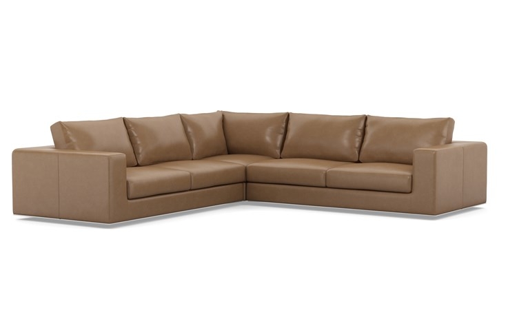 Walters Leather Corner Sectionals with Palomino - Image 1