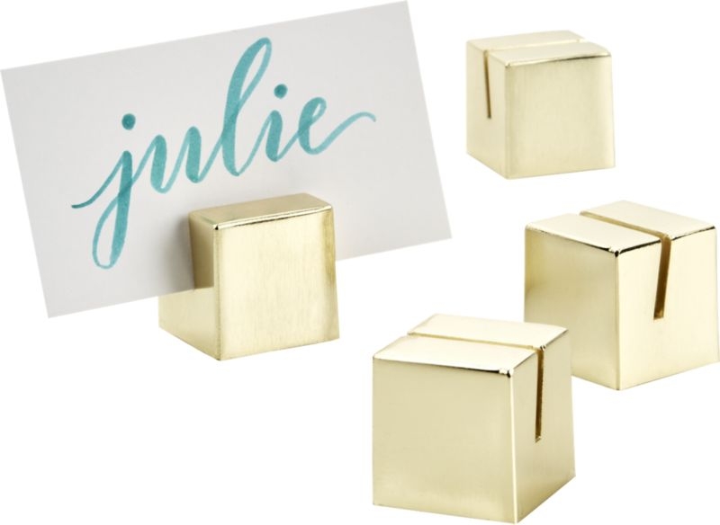 Brushed Gold Place Card Holders Set of 4 - Image 2