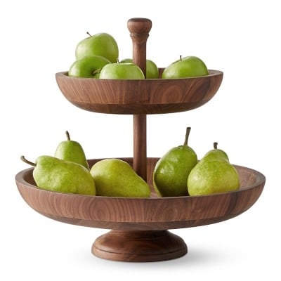 Walnut Tiered Fruit Bowl - Image 0