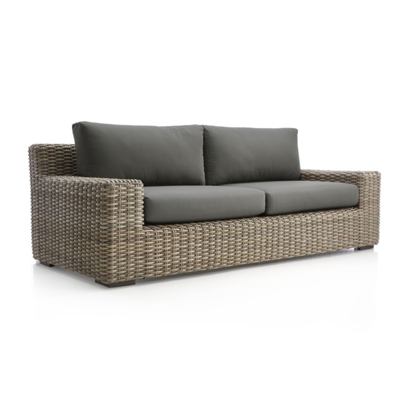 Abaco Resin Wicker Outdoor Sofa with Graphite Sunbrella ® Cushions - Image 2