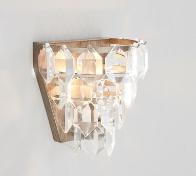Alma Crystal Sconce, Pewter - Image 1