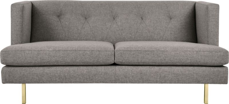 Avec Grey Apartment Sofa with Brass Legs - Image 1
