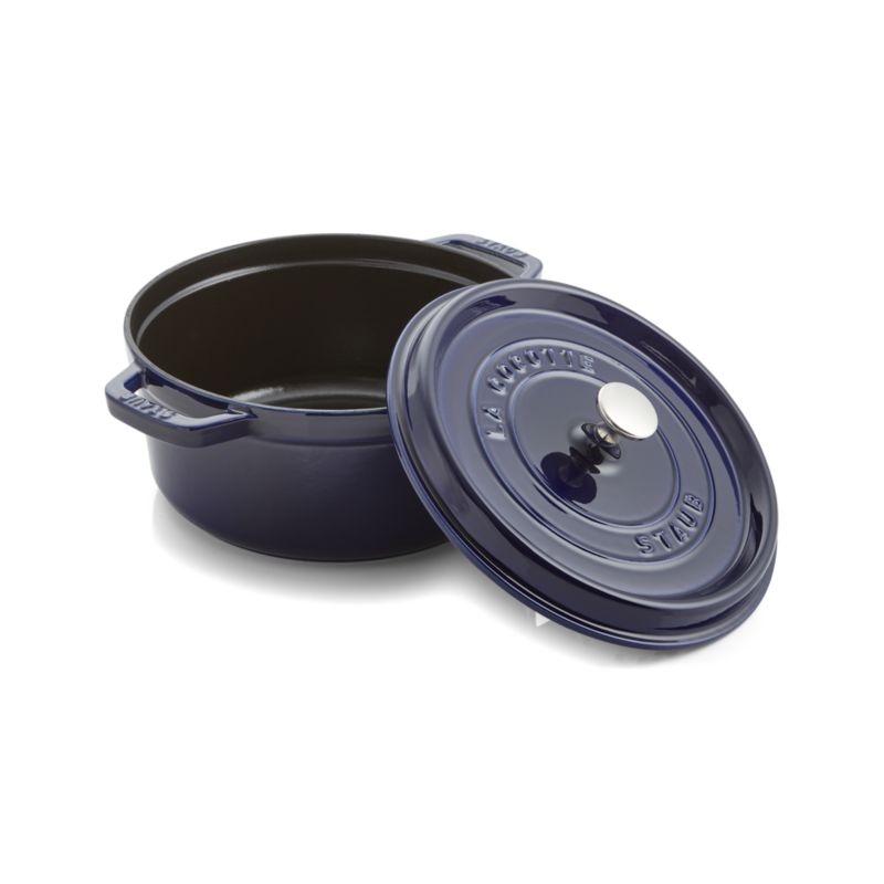 Staub ® 4-Qt Dark Blue Round Cocotte - Image 1