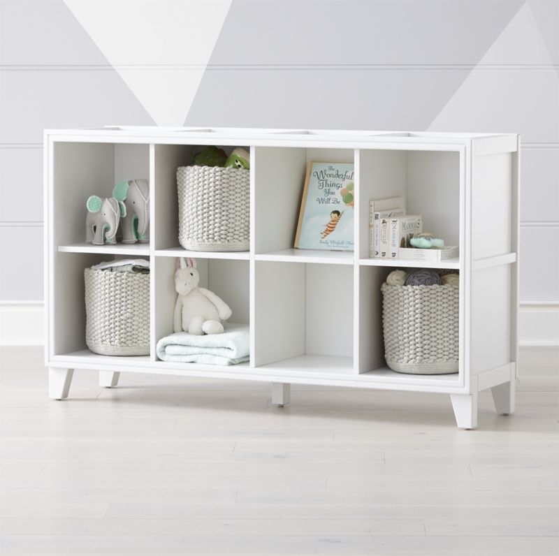 2-in-1 White 8-Cube Bookcase - Image 1