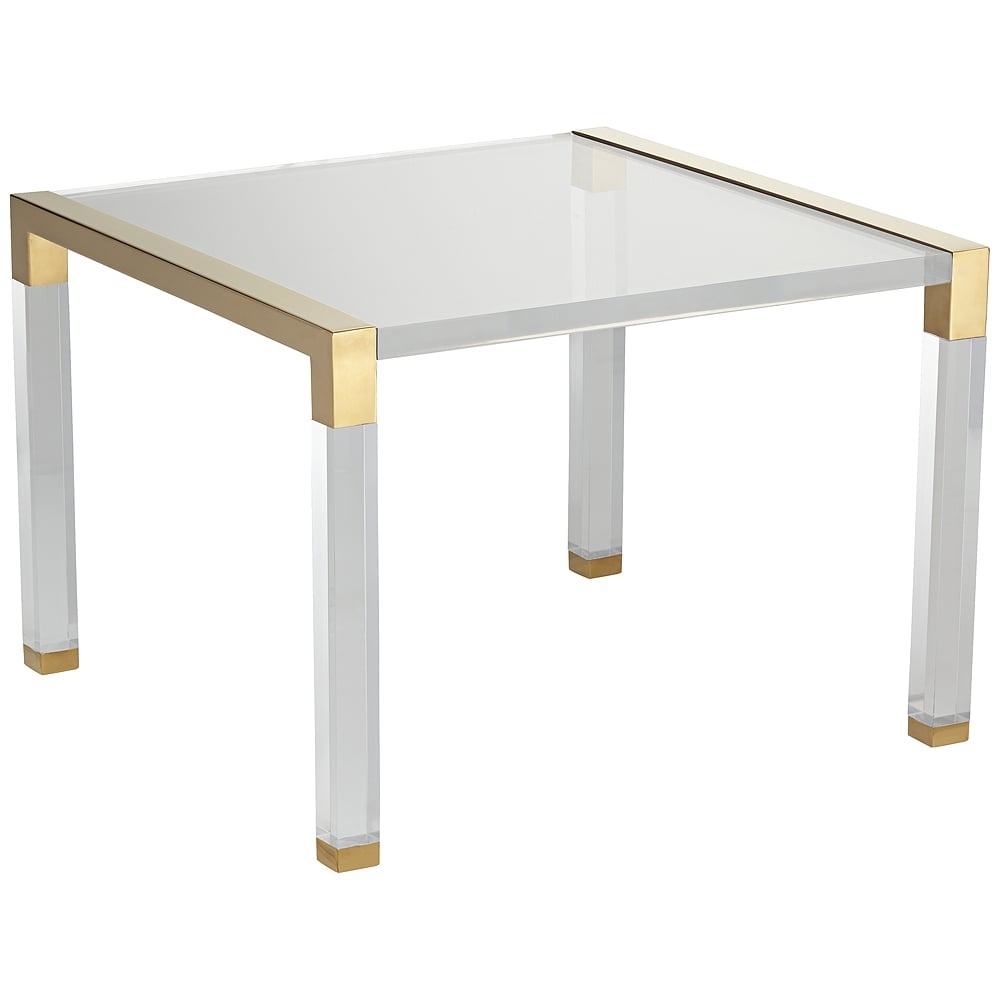 Hanna 23 1/2" Wide Gold and Clear Acrylic Side Table - Image 0
