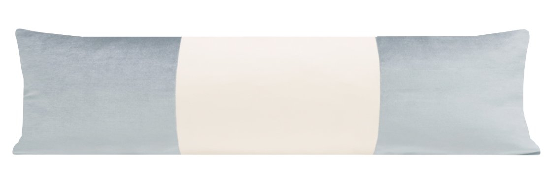 THE XL LUMBAR :: COLORBLOCK FAUX SILK VELVET // MINERAL - 14" X 48" - Image 1