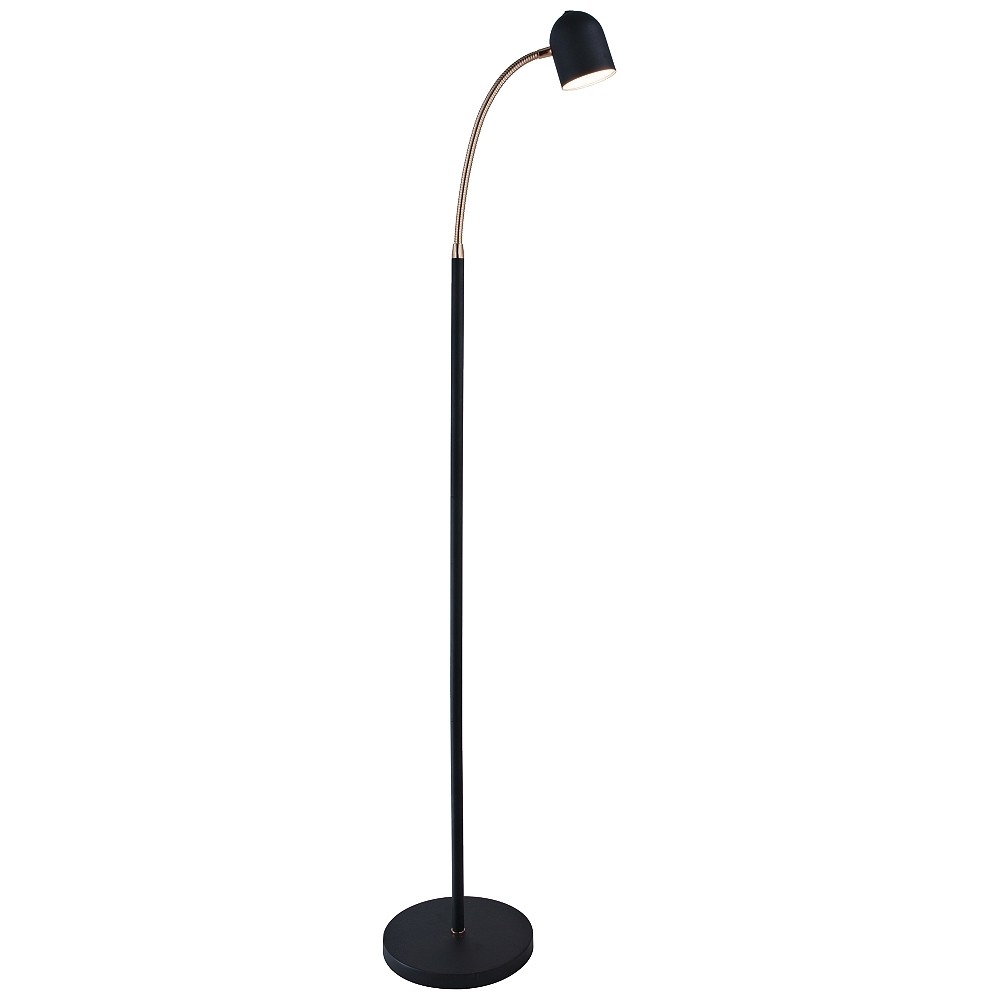 Lite Source Tiara Black LED Gooseneck Floor Lamp - Style # 69F98 - Image 0